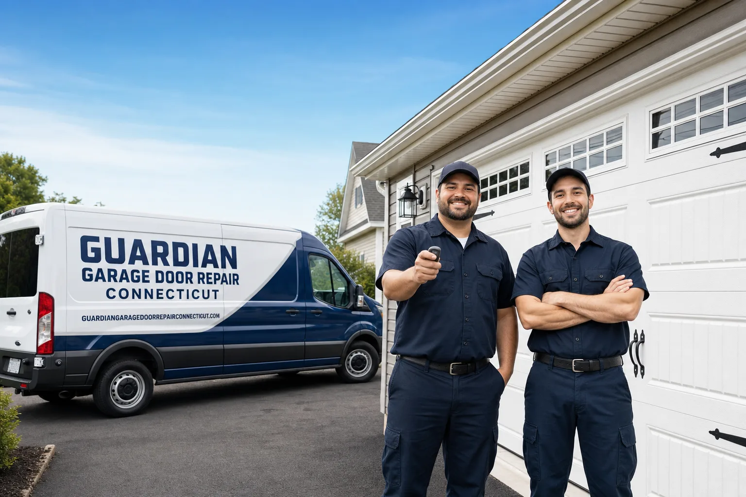 Guardian Garage Door Repair Connecticut service vehicle and crew in Connecticut, CT